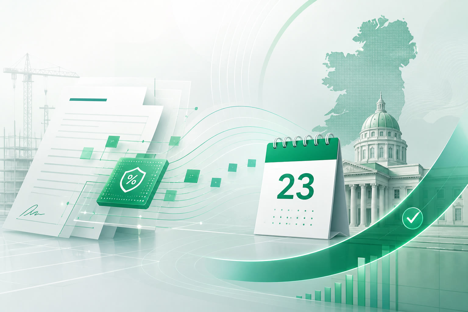 Cover illustration for "Ireland RCT: Ten Days to the 23 August July Deduction Summary" — Compliance article on FinnAccountings
