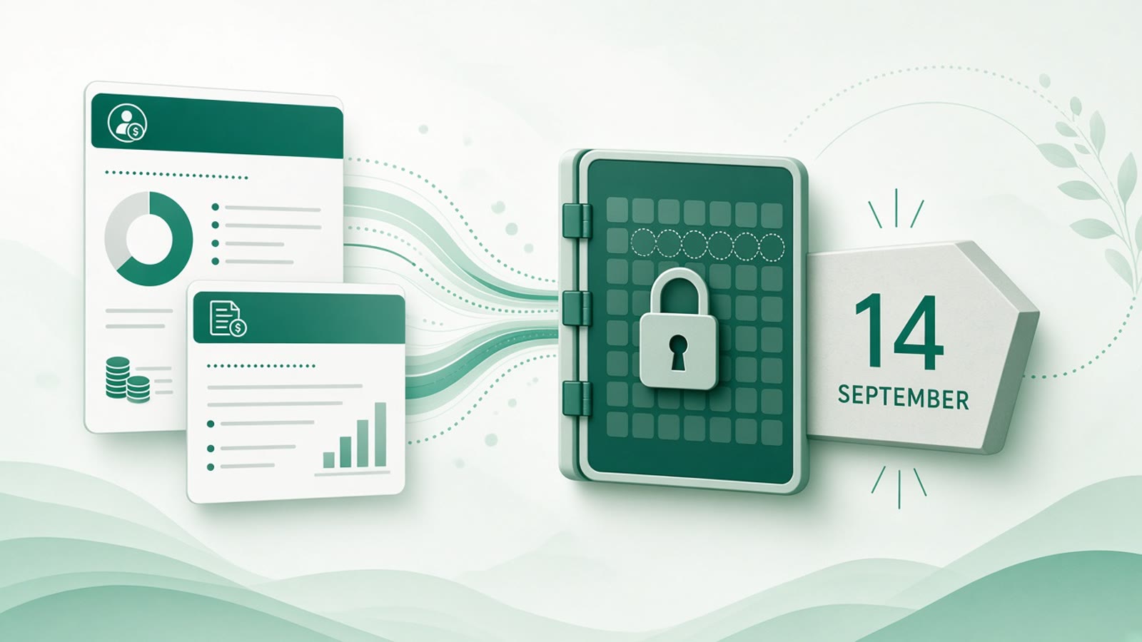 Cover illustration for "Ireland ROS Saturday Lock: PAYE Two Days to 14 September" — Compliance article on FinnAccountings