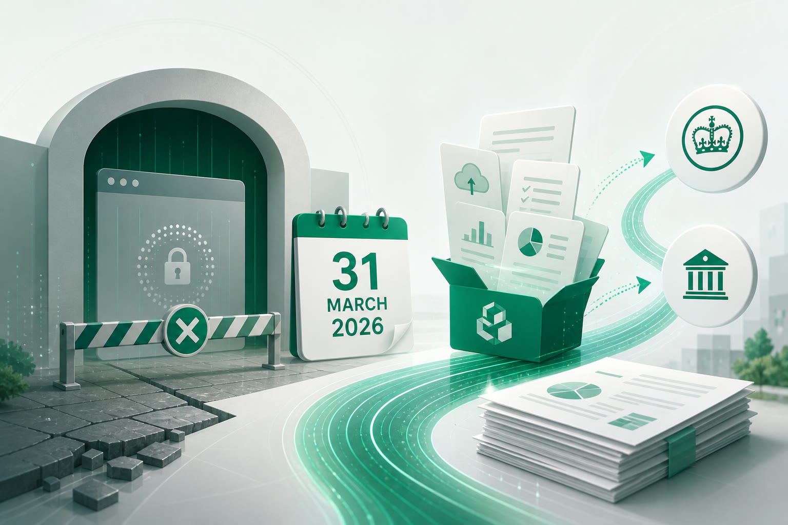 Cover illustration for "HMRC Free CT600 Filing Closed: What UK Companies Must Do After April 2026" — Compliance article on FinnAccountings