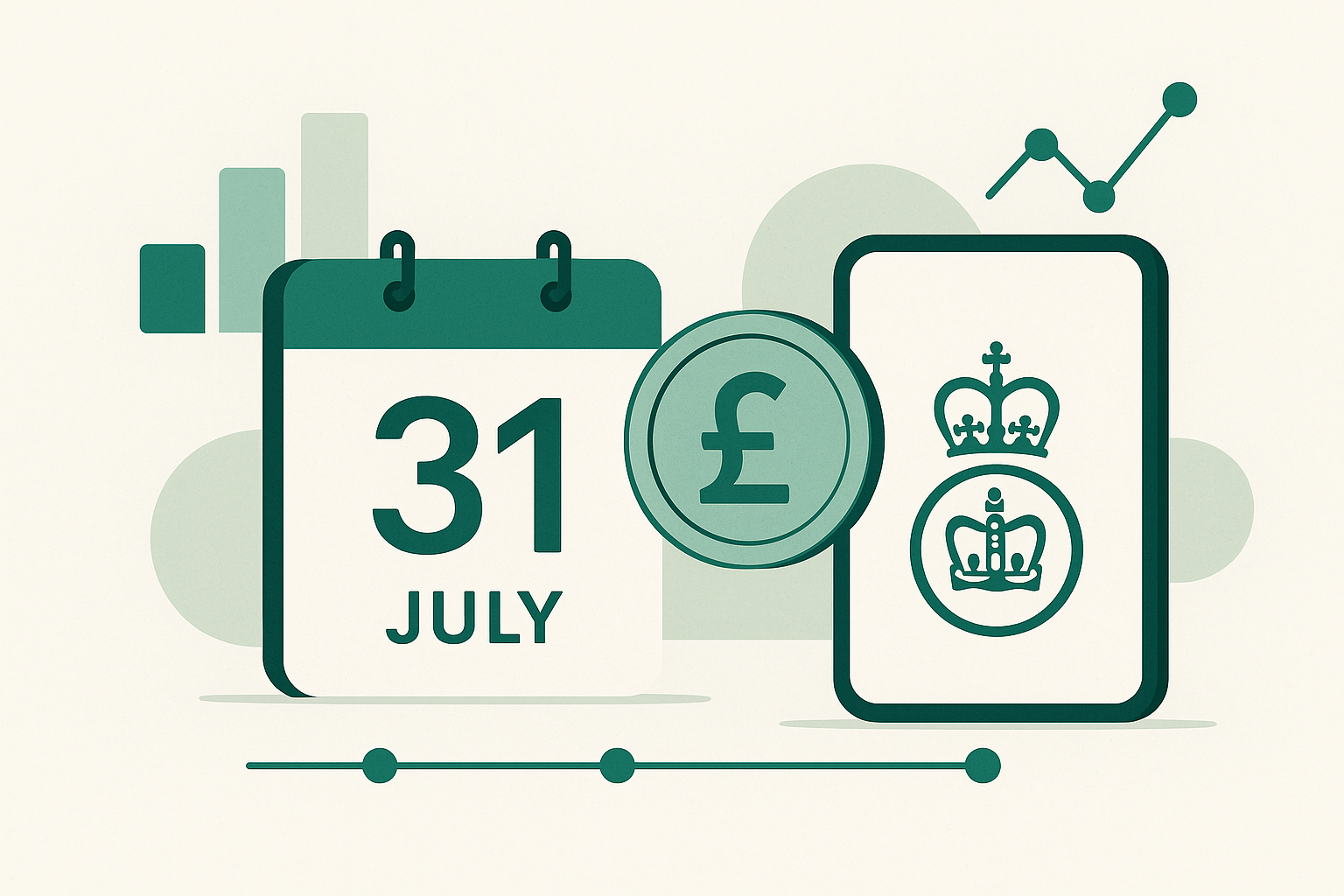 Cover illustration for "UK Second Payment on Account Due 31 July 2026: What Sole Traders Owe" — Tax article on FinnAccountings